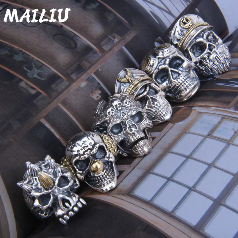 

Retro Skeleton Demon Domineering Luxury Vintage Men Rings Party Night Club Cubic Zirconia Animal Devil Rings Jewelry Gifts