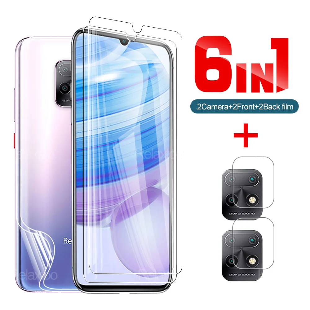 

6in1 Tempered Glass And Back Hydraulic Film For Xiaomi Redmi Note9 Pro Note9Pro Max For Redmi 10X 4G 10X 5G 10X Pro 5G Lens Film