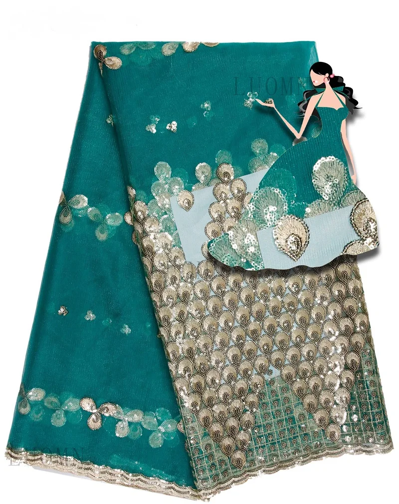 Винная Тюлевая кружевная ткань с блестками отделка африканская французская