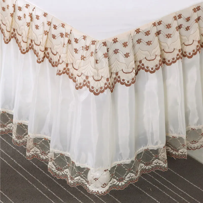 Кружева покрывало кровать юбка 1/3 шт постельное белье с оборками простыня хлопок