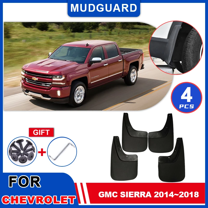 for Chevy Silverado GMC Sierra 2014~2018 2015 2016 2017 Mudguards Mudflaps Fender Mud Flap Splash Mud Guards Cover Accessories