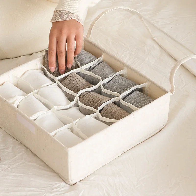 

Folding Underwear Storage Organizer Bra Panty Underwear Storage Box for Dormitory Bedroom Drawer Closet Organizer Washable