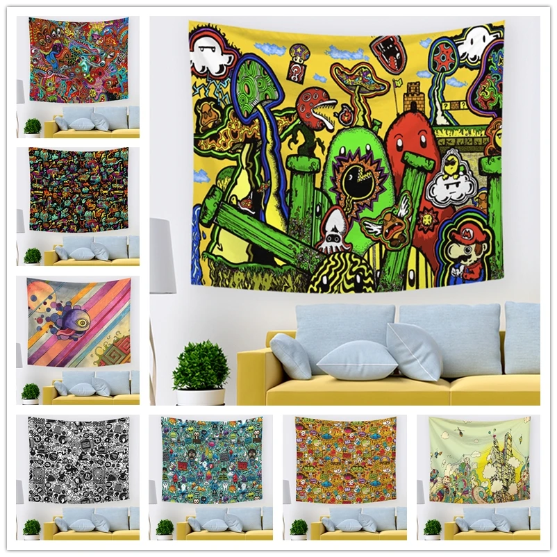 Модный тренд гобелен с героями мультфильмов настенный Декор для дома палатки