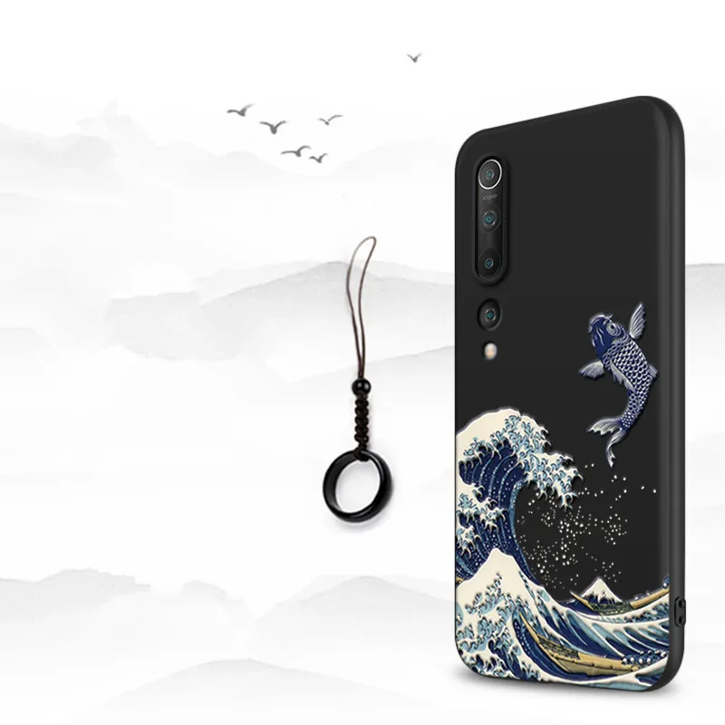 Матовый чехол для Xiaomi mi 10 Pro новый рельефный 3d Note защитный высокое качество черный