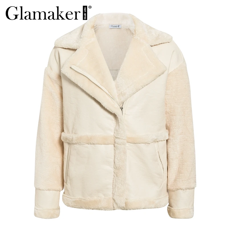 Glamaker/пальто из искусственного меха овечья кожа женская верхняя одежда удобная