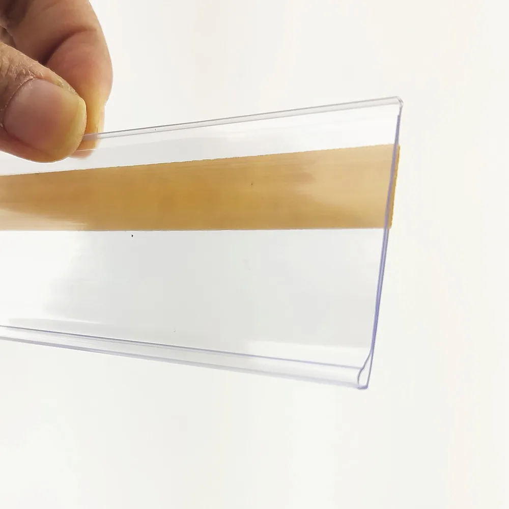 H4cm Long Plastic PVC Shelf Data Strips Price Card Holder Adhesive Tape Merchandise Talker Sign Label Display 1Pack