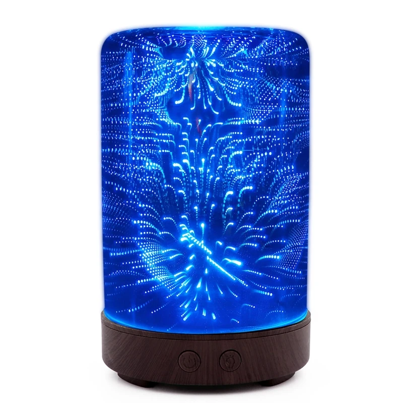 

Essential Oil Diffuser Humidifier 100ML Glass Aromatherpy Diffusers 7 Color LED Lights Changing and Waterless Auto Shut-Off