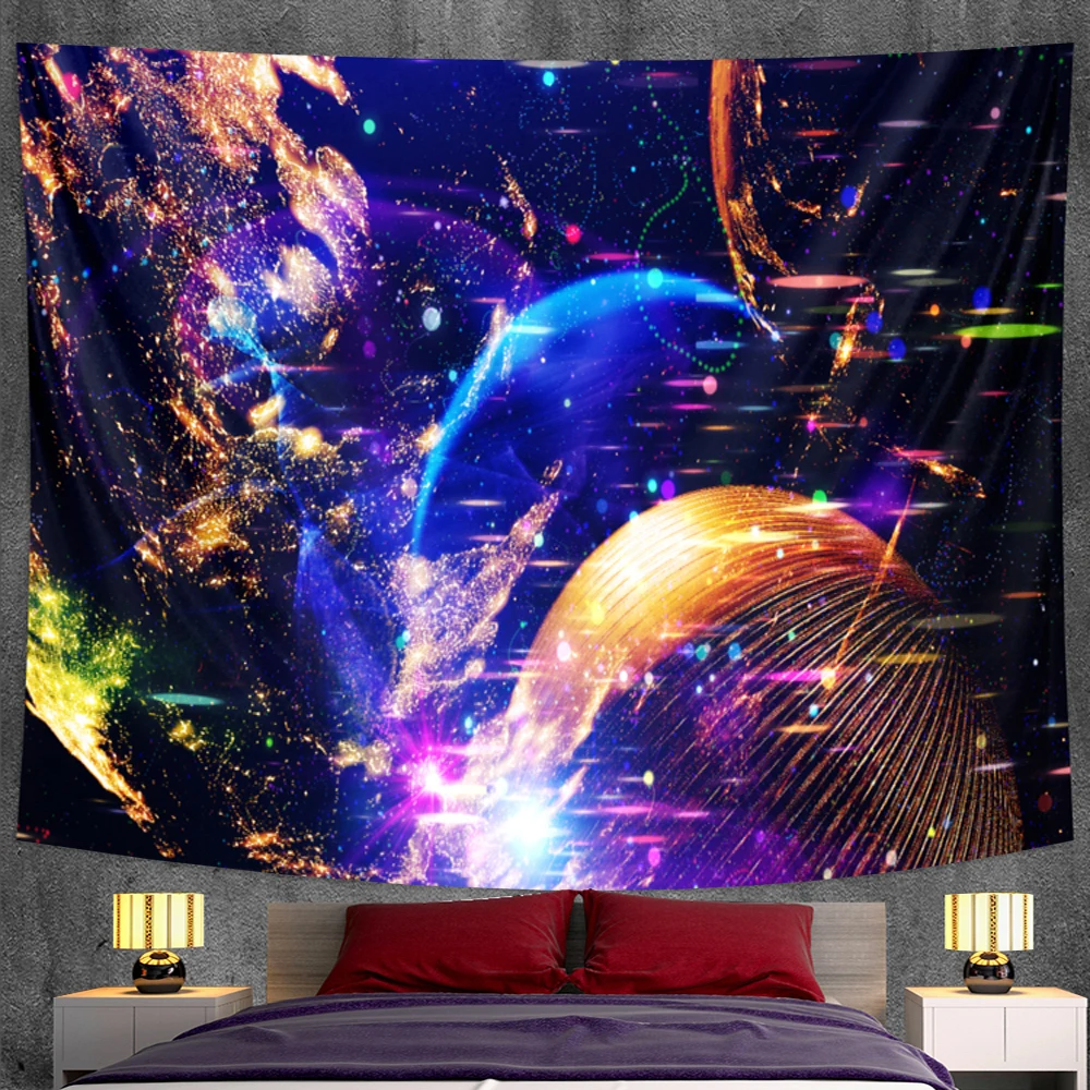 

Psychedelic scene home art decorative tapestry witchcraft tapestry Hippie Bohemian decorative Datura sheet sofa blanket