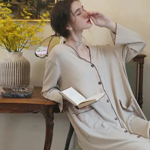 Night Dress Women Nightgown Robe Casual Long-sleeved Spring Sleepwear Summer Nightgown Night Dress Women Nightgown Robe Casual Long-sleeved Spring Sleepwear Summer Nightgown
