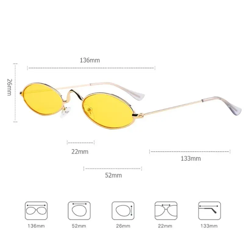 

Retro Round Sunglasses for Women Men Small Oval Alloy Frame Summer Style Unisex Sun Glasses Female Male