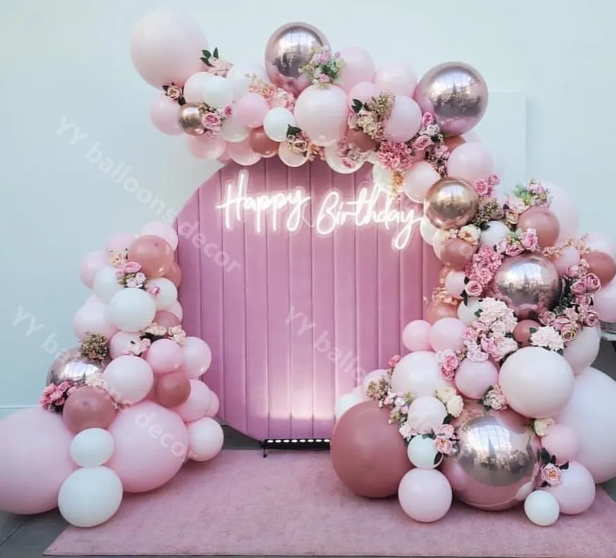 

NEW 105pcs Balloons Garland Arch Kit Pastel Retro Pink White 4D Rose Gold Balloons Wedding Birthday Baby Shower Party Decoration