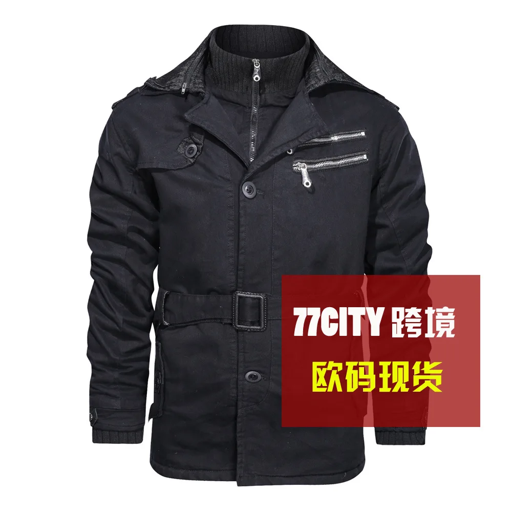 

Men's 2021 Autumn and Winter New Style Washed Cotton Military Uniform Double Collar Jacket In Europe and America