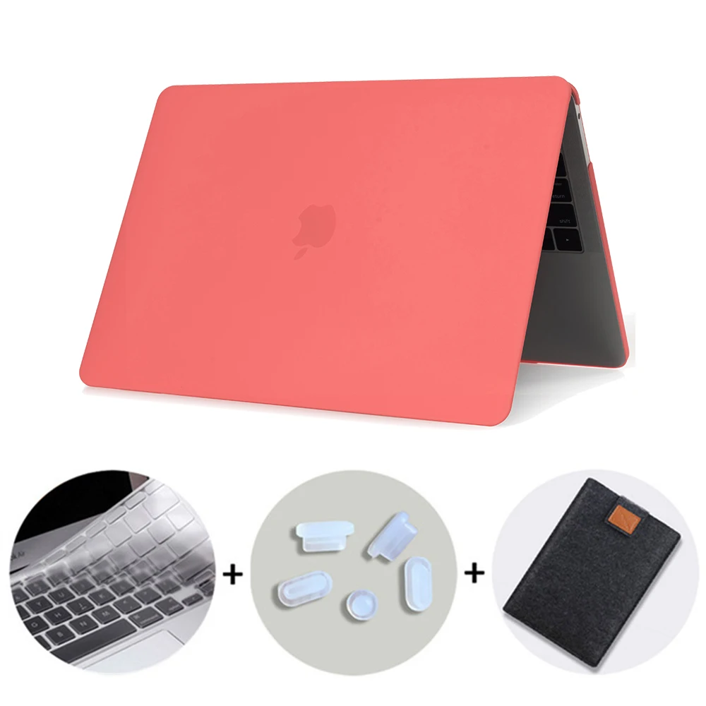 MTT матовая прозрачная чехол для macbook air pro retina 11 12 13 15 крышка для macbook air 13,3 дюйма чехол для ноутбука+ крышка клавиатуры - Цвет: Matte Coral Orange