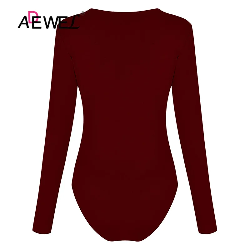 Женский облегающий боди ADEWEL красный черный белый клубный комбинезон с v-образным