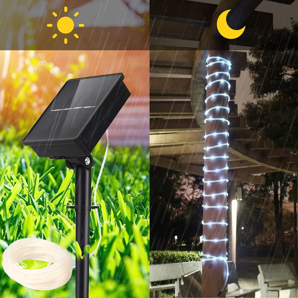 Светодиодная гирлянда на солнечной батарее водонепроницаемая садовая