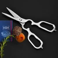 5cr15 stainless steel kitchen scissors full steel solid sharp scissors multifunctional cutter walnut bottle opener tool