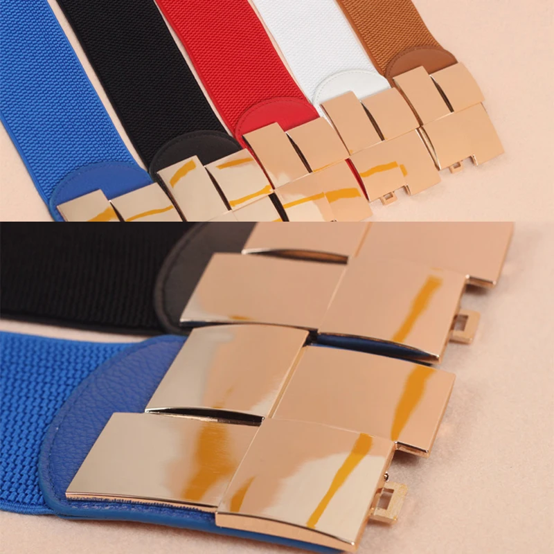 Новая модная женская эластичная юбка с широким поясом квадратная строчка