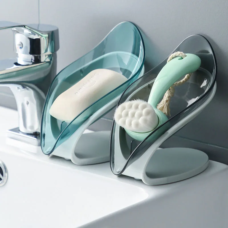 

Drain Soap Dish Leaf Soap Box Soap Holder Bathroom Shower Soap Holder Dish Storage Plate Tray Bathroom Supplies Soap container