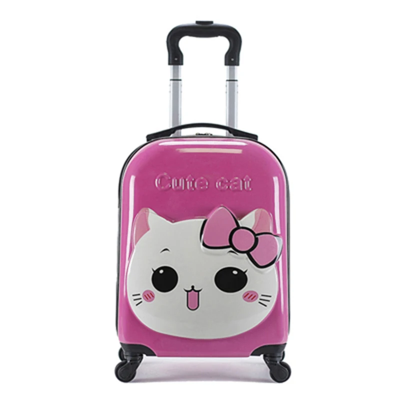 XQ  new 18-inch Lovely cartoon children's trolley case 3D universal wheel baby suitcase school student gift box kid luggage