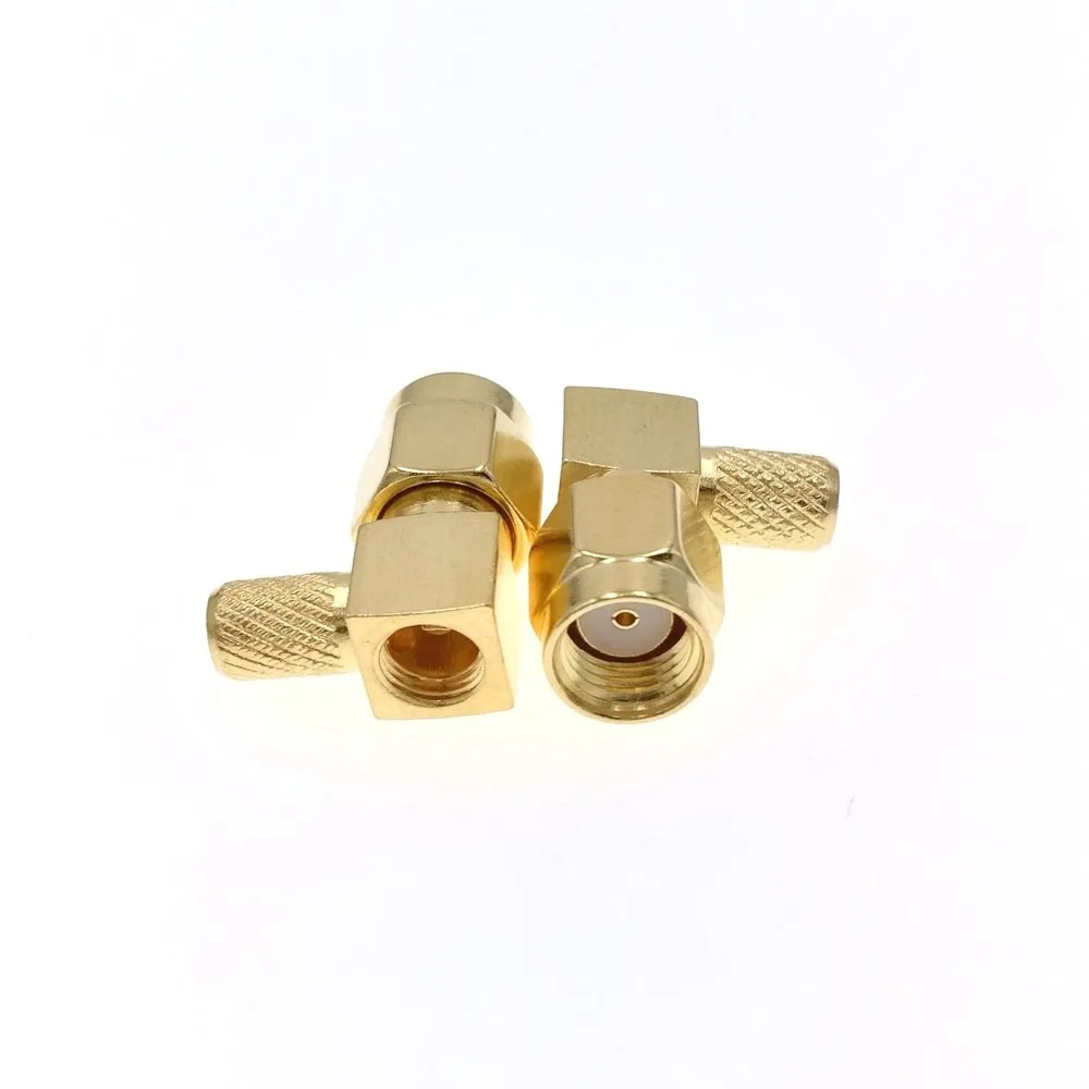 100 шт. RP-SMA штыревой угловой обжимной разъем RG58 RG142 LMR195 RG400