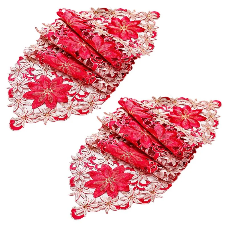 

2X Рождественская фотография, ажурная чайная скатерть, 15x70 дюймов