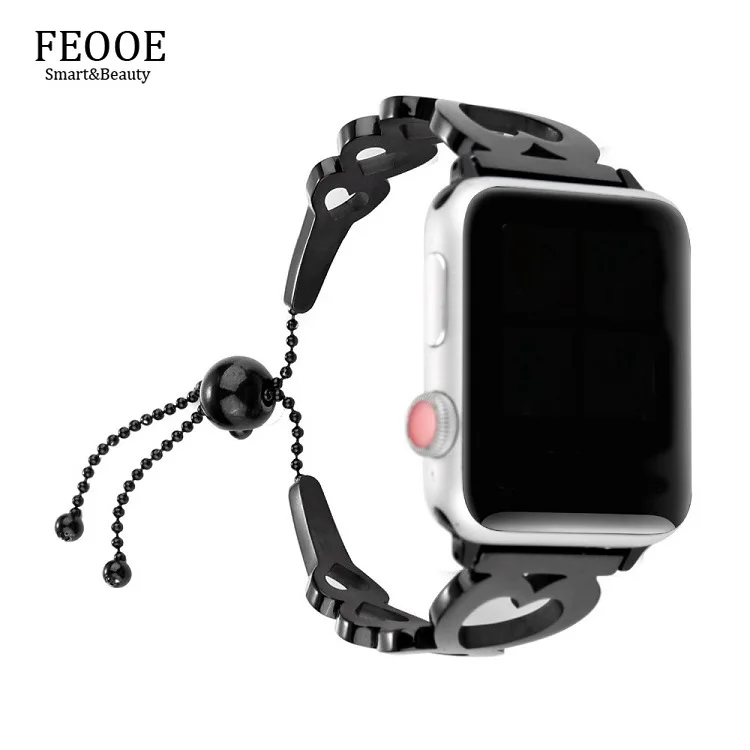 

Смарт-аксессуары FEOOE, носимые устройства, подходят для Iwatch Apple 38 40 42 44 мм, браслет-цепочка из нержавеющей стали
