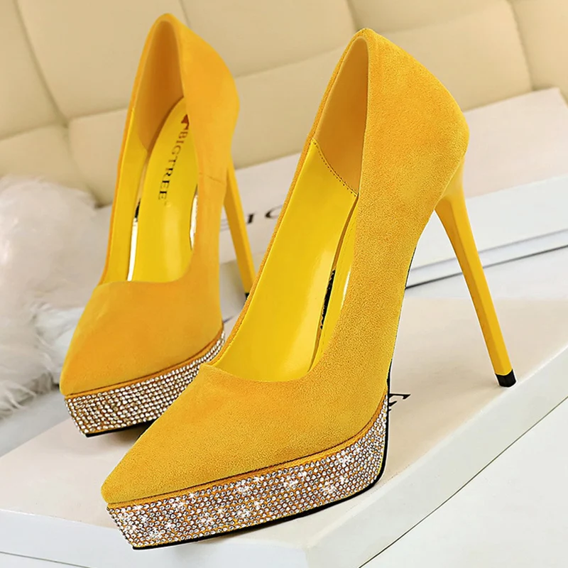 Женские туфли на очень высоком каблуке 12 см замшевые лодочки платформе женские с