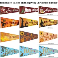 250x48296x48cm happy halloween easter thanksgiving christmas banner print party backdrop hanging banner halloween home decor