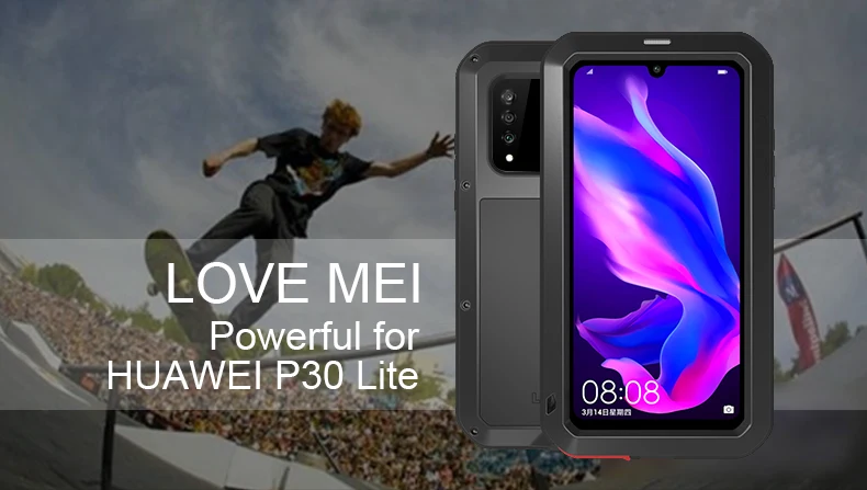 Алюминиевый металлический водонепроницаемый панцири чехол для huawei P30 Pro P30 Lite P30 противоударный Полный Корпус с Gorrila стеклянной крышкой