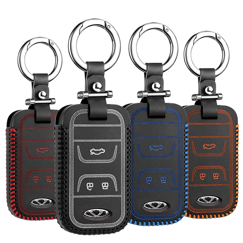 

Leather Remote Car Key Case Cover For CHERY Tiggo 8 2018 Key Cover Key Bag Wallet Holder