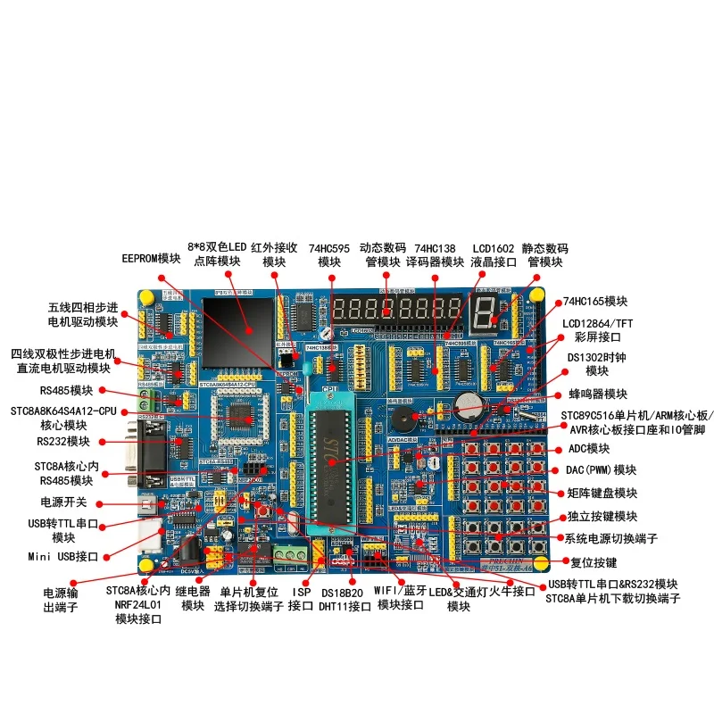 Макетная плата микроконтроллера 51 набор stc89c516 микросхема STM8S небольшая система