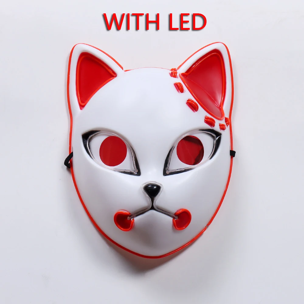 Demon Slayer Tanjirou Mask Kimetsu No Yaiba Sabito Mascarilla Anime Masks Makomo Cosplay Masques Halloween Costume Mascaras LED |
