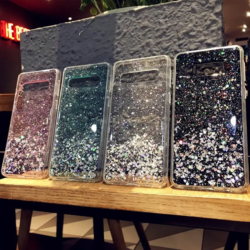 Мягкий силиконовый Блестящий блестящий чехол с блестками для samsung Galaxy S10 S8 S9 Plus S10E