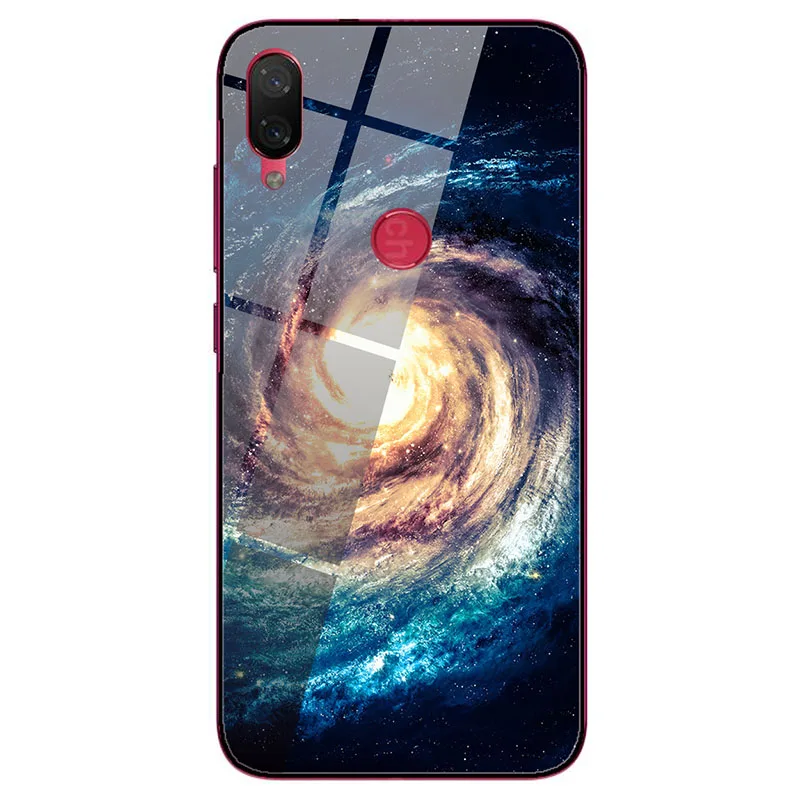 Роскошный 3D чехол из закаленного стекла с изображением звездного неба для Xiaomi Play