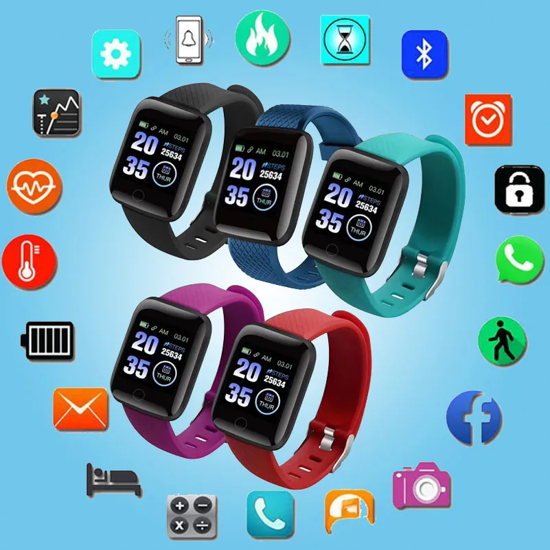 

Smart Watch Men Women Heart Rate Blood Pressure Sleep Message Reminder Motion Tracking Monitoring Bracelet for Android IOS D13