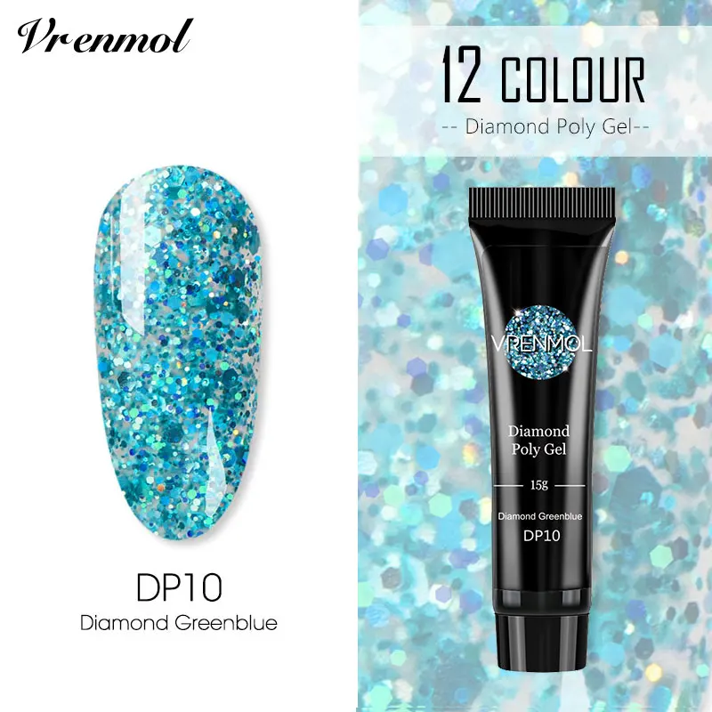 15ml DP10 Vrenmol полигель титановый красный лак для ногтей Светодиодная УФ-лампа для ногтей гель-арт гибридные Лаки зеркальные металлические яркий эффект праймер - Цвет: 15ml DP10