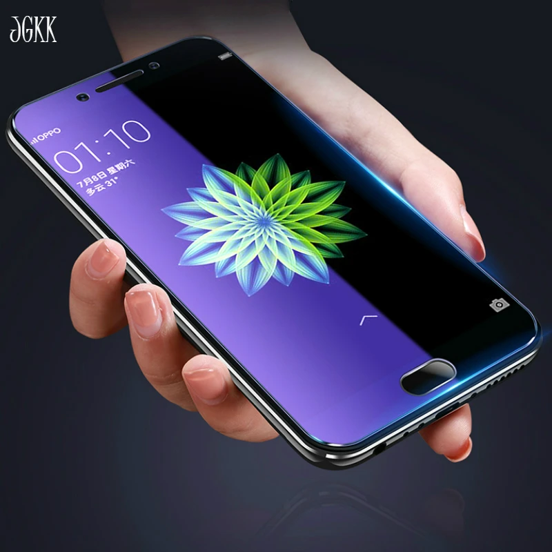 

JGKK для OPPO F5 F7 R15 Pro R11 R11S R9 9S Plus A73 A77 A83 A1 анти-синий светильник Защитная пленка для экрана из закаленного стекла