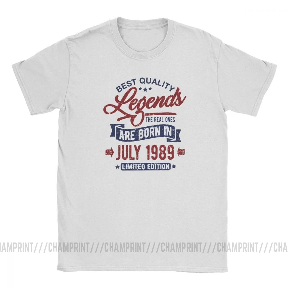 Мужская футболка Legends Born In July 1989 на день рождения Подарок годовщину с короткими
