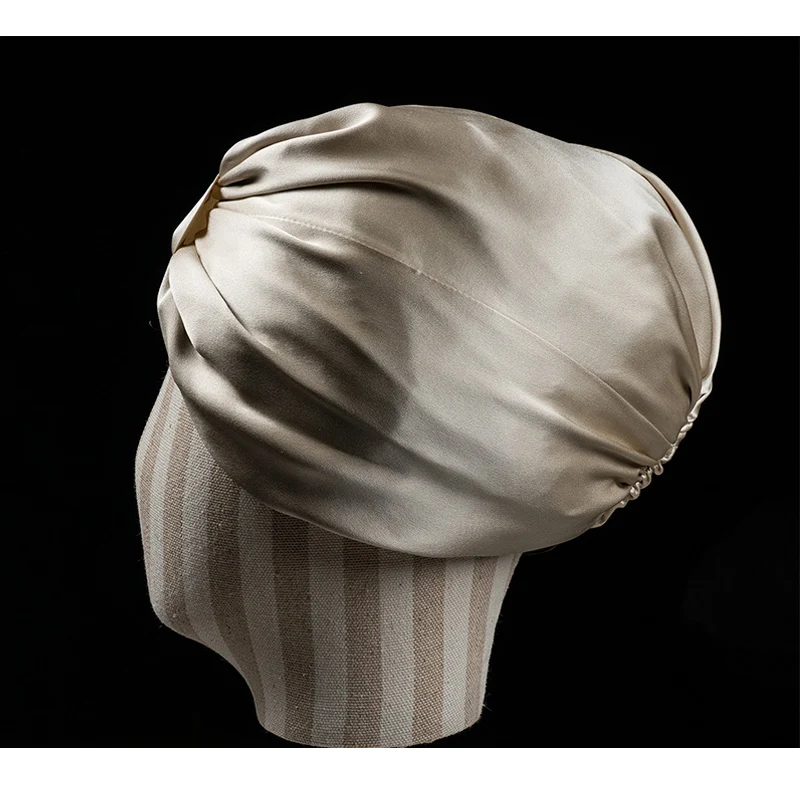 Двухслойная Женская Блестящая брендовая однотонная Кепка из шелка тутового
