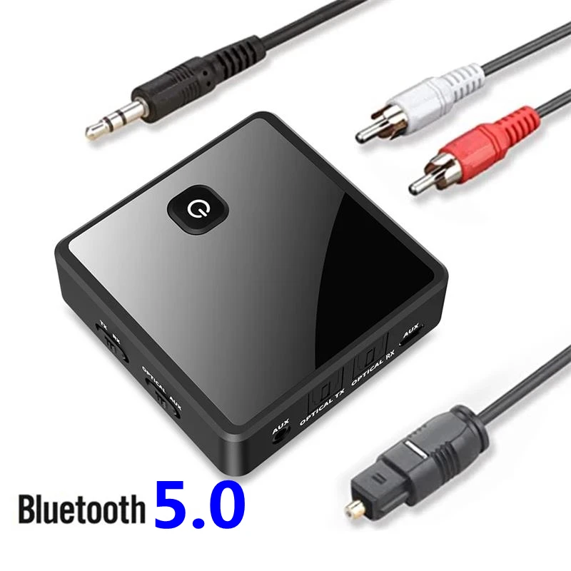 

Приемник-передатчик Bluetooth 5,0, беспроводной адаптер с низкой задержкой, 3,5 мм, AUX-разъем, оптический аудио-адаптер SPDIF для ПК, ТВ, автомобильного...