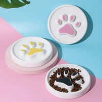 ceramic pet dog cat feeding food bowl puppy slow down eating feeder dish plate prevent obesity choking pet supplies dropshipping