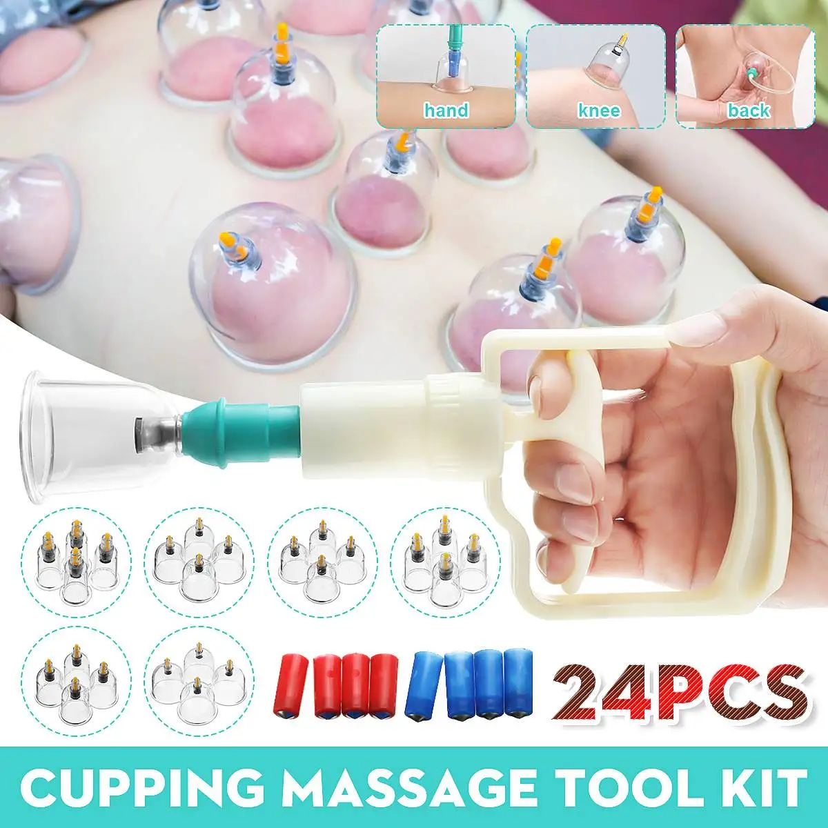 

24Pcs Vacuum Cupping Set Chinese Vacuum Body Cupping Apparatus Back Body Relax Massager Therapy Cans Anti Cellulite Massage Jars