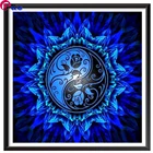 Алмазная 5d картина сделай сам, полная круглаяквадратная мозаика Инь Янь с узором из синей розы, вышивка стразами, настенное искусство