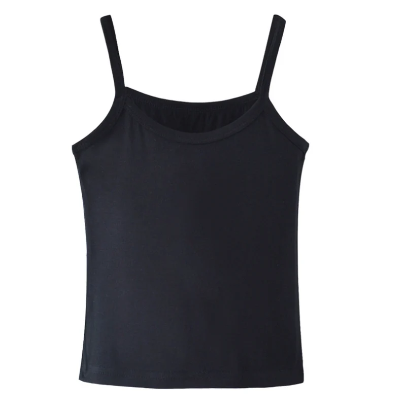 Ropa interior de verano para ni&ntilde;os, camisetas sin mangas de Modal para ni&ntilde;as, chaleco de Color puro, camiseta interior para ni&ntilde;os de 2 a 12 a&ntilde;os-5