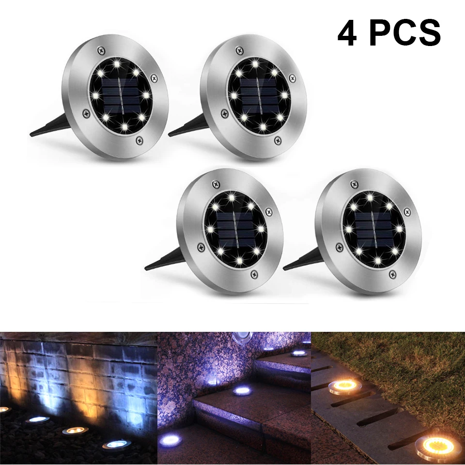 4 шт. светодиодные фсветильник Ри на солнечной батарее|Светодиодные вкапываемые