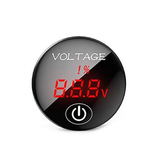 Red Voltmeter LYKAS Автомобильный цифровой вольтметр Батарея Ёмкость Дисплей Напряжение метр с сенсорным экраном вкл/выкл переключатель для мотоцикла DC 5 V-48 V светодиодный Панель - Цвет: Red Voltmeter