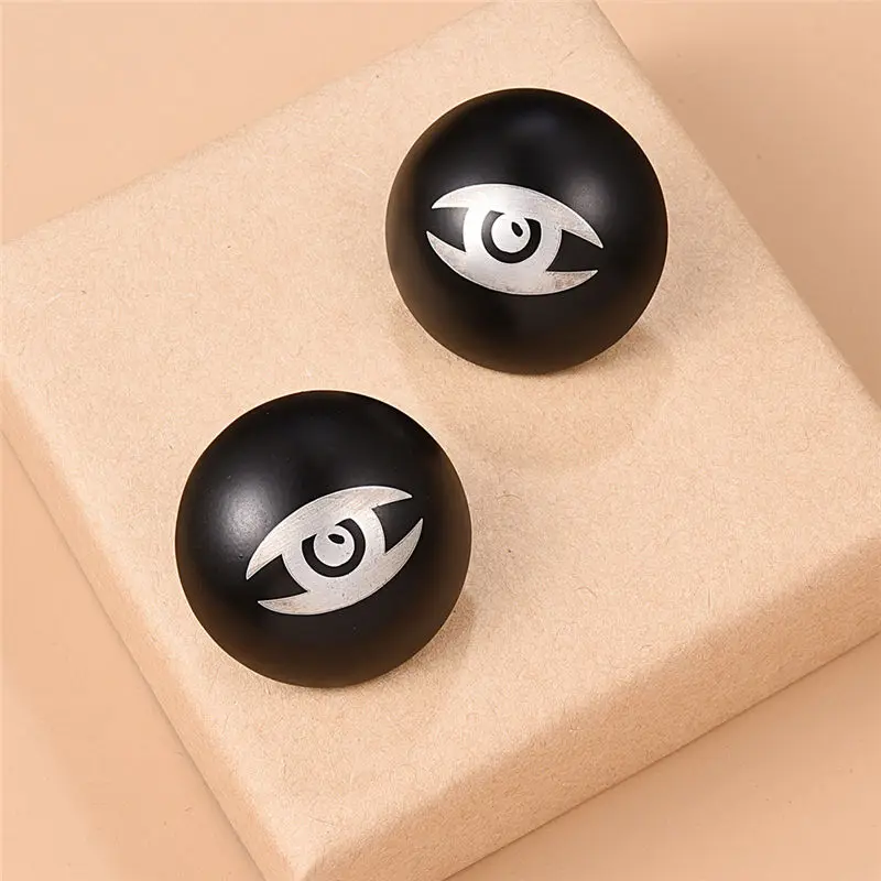 

Punk Fashion Black Turkish Evil Eye Back Stud Earrings Stamp Earrings Hipster Trendy Accessories Statement Women Party Jewelry