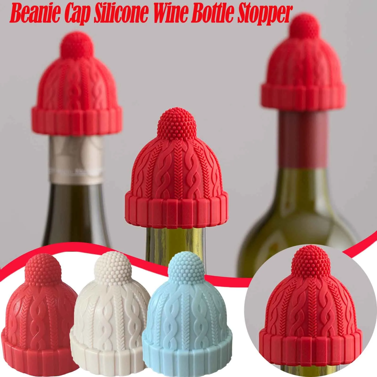 

Шапочка-бини декоративная силиконовая пробка для бутылки Новинка пробка сменный держатель для напитков и вина Заглушки для бутылки шампан...