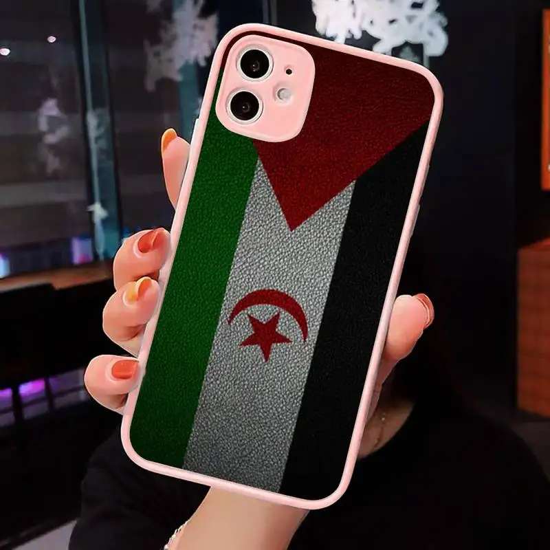 

Western Sahara Flag Phone Cases Matte transparent For Pink iPhone 12 Mini 11 Pro XR XS Max 7 8 Plus X Back Cover