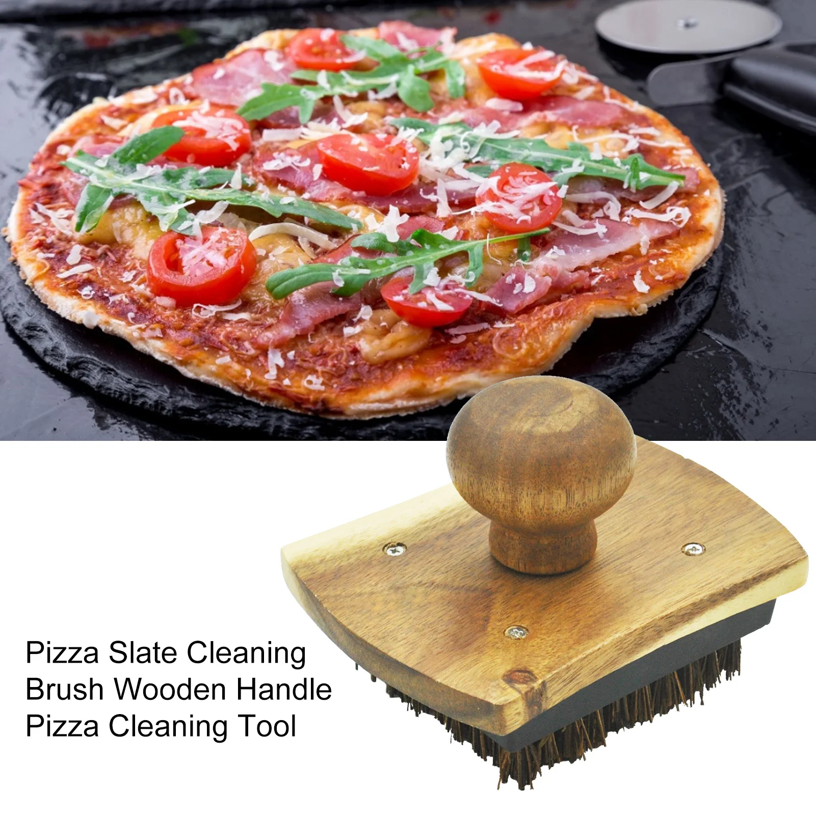 

Pizza Oven Stone Cleaning Brush Wooden Professional Pizza Oven Brush Handle Pizza Household Grill Cleaning Tool